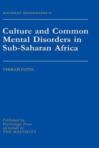 Cover image for Culture And Common Mental Disorders In Sub-Saharan Africa
