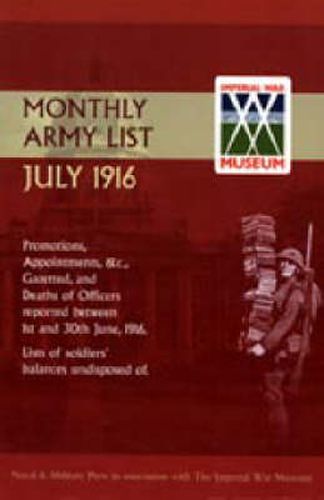 Supplement to the Monthly Army List July 1916