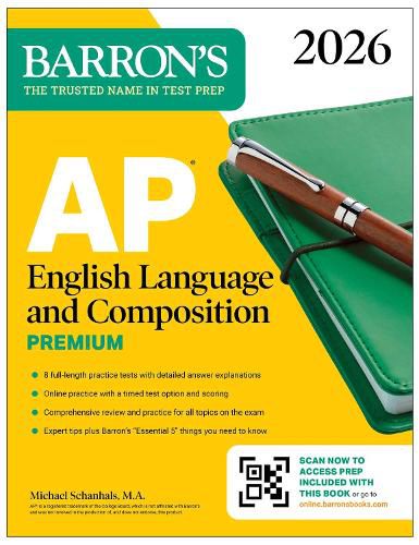 Cover image for AP English Language and Composition Premium, 2026: Prep Book with 8 Practice Tests + Online Practice