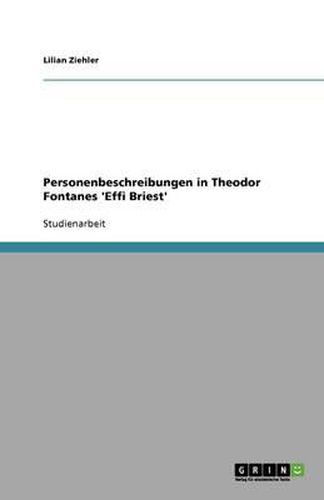 Cover image for Personenbeschreibungen in Theodor Fontanes 'Effi Briest