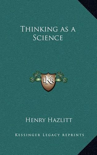 Cover image for Thinking as a Science