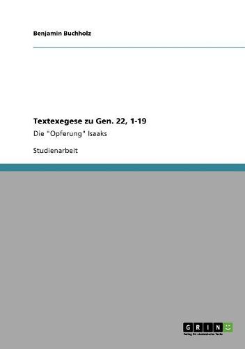 Cover image for Textexegese Zu Gen. 22, 1-19