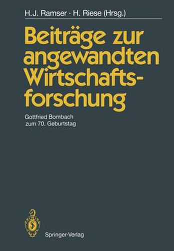 Cover image for Beitrage zur Angewandten Wirtschaftsforschung