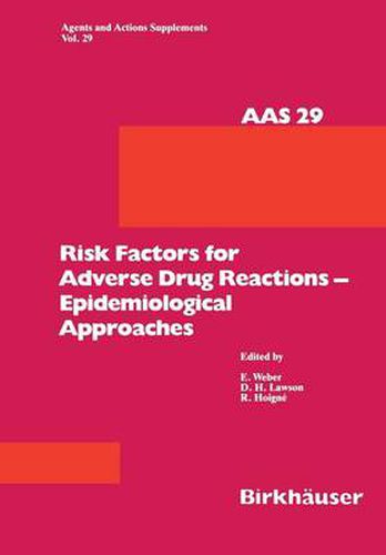 Cover image for Risk Factors for Adverse Drug Reactions - Epidemiological Approaches