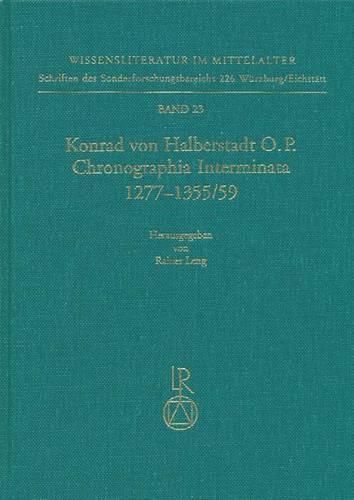 Cover image for Konrad Von Halberstadt Chronographia Interminata 1277 Bis 1355/59