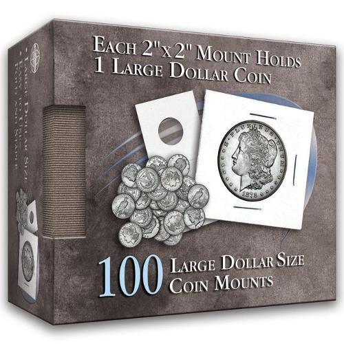 Cover image for Large Dollar 2x2 Coin Mounts Cube 100 Count