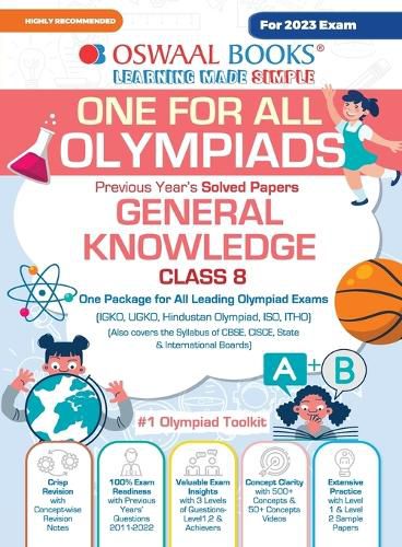 Cover image for Oswaal One For All Olympiad Previous Years' Solved Papers, Class-8 General Knowledge Book (For 2023 Exam)