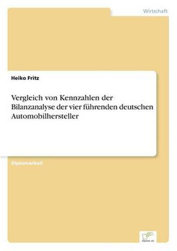Cover image for Vergleich von Kennzahlen der Bilanzanalyse der vier fuhrenden deutschen Automobilhersteller