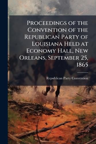 Cover image for Proceedings of the Convention of the Republican Party of Louisiana Held at Economy Hall, New Orleans, September 25, 1865