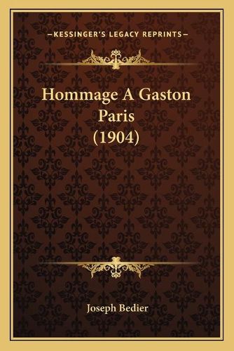 Hommage a Gaston Paris (1904)