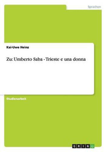 Cover image for Zu: Umberto Saba - Trieste e una donna