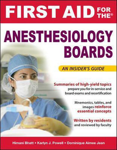 Cover image for First Aid for the Anesthesiology Boards