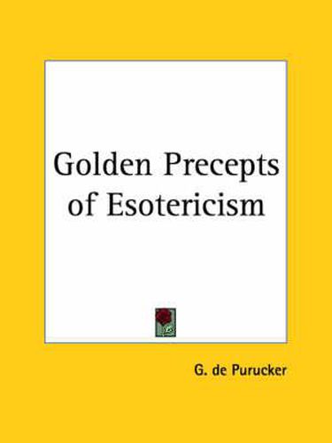 Cover image for Golden Precepts of Esotericism (1931)