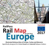 Cover image for Railpass Railmap Europe 2017: Icon Illustrated Railway Atlas of Europe Specifically Designed for Eurail and Interrail Railpass Holders