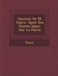 Cover image for Opinion de M. Faure, D Put Des Hautes-Alpes, Sur La Pairie