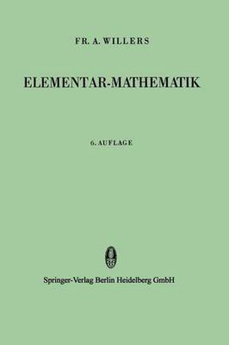 Cover image for Elementar-Mathematik: Ein Vorkurs Zur Hoeheren Mathematik