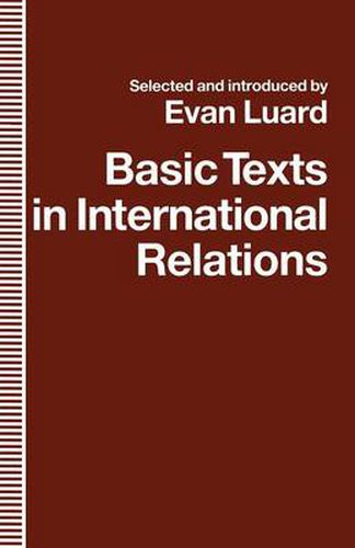 Cover image for Basic Texts in International Relations: The Evolution of Ideas about International Society