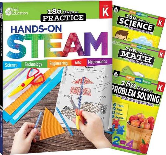 180 Days (TM): STEAM, Science, Math, & Problem Solving Grade K: 4-Book Set