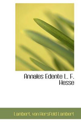 Cover image for Annales Edente L. F. Hesse