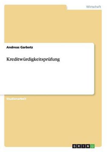 Cover image for Kreditwurdigkeitsprufung