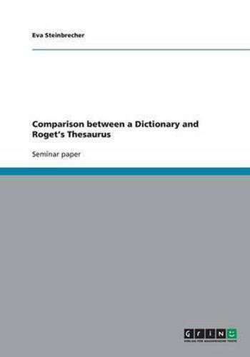 Cover image for Comparison between a Dictionary and Roget's Thesaurus