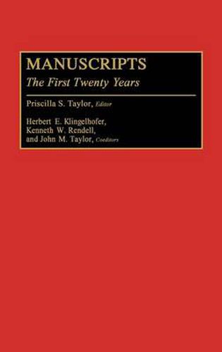 Cover image for Manuscripts: The First Twenty Years