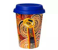 Cover image for Insulated Porcelain Mug Indigenous Design by Nora Davidson