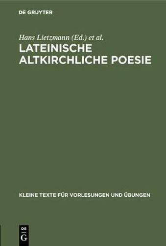 Cover image for Lateinische altkirchliche Poesie