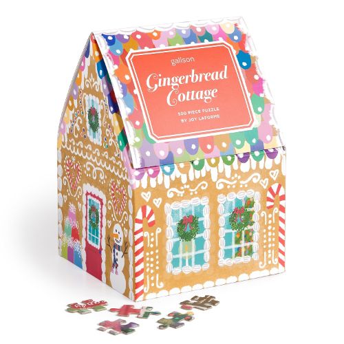 Cover image for Joy Laforme Gingerbread Cottage 500 Piece Puzzle In A House