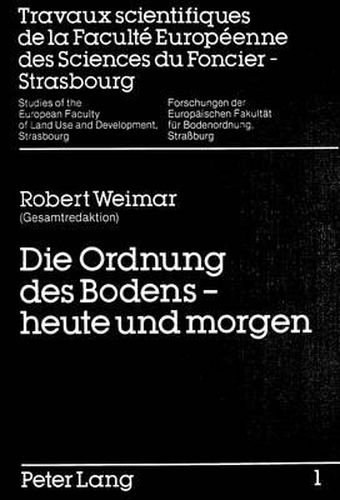 Cover image for Die Ordnung Des Bodens - Heute Und Morgen