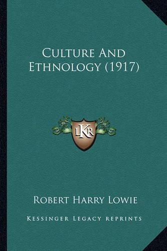 Culture and Ethnology (1917)