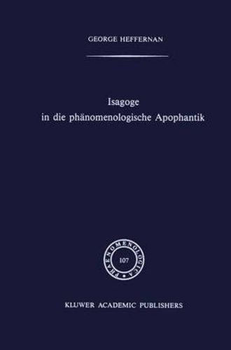 Cover image for Isagoge in Die Phanomenologische Apophantick