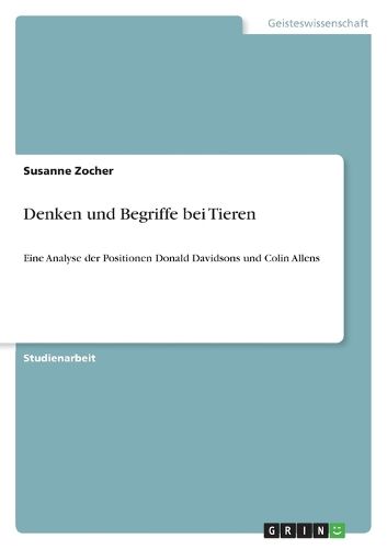 Cover image for Denken und Begriffe bei Tieren