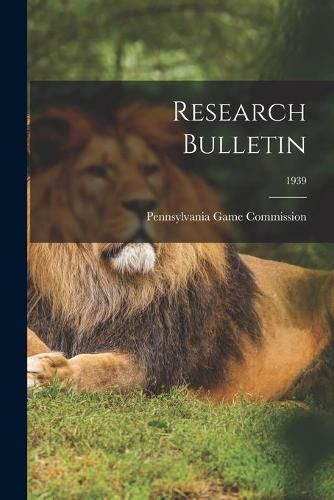Cover image for Research Bulletin; 1939