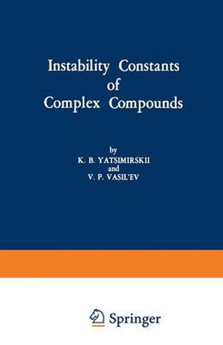 Cover image for Instability Constants of Complex Compounds