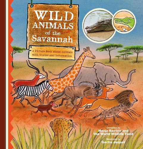 Cover image for Wild Animals of the Savannah. A Picture Book about Animals with Stories and Information