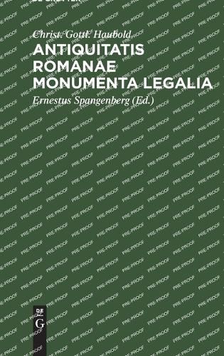 Cover image for Antiquitatis Romanae Monumenta Legalia