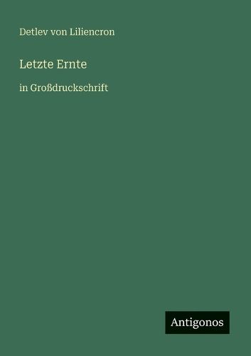 Cover image for Letzte Ernte