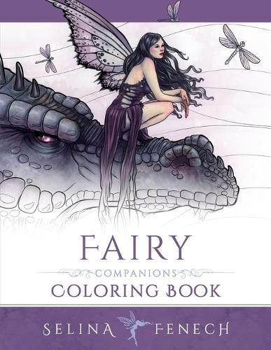 Cover image for Fairy Companions Coloring Book: Fairy Romance, Dragons and Fairy Pets