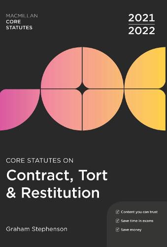 Cover image for Core Statutes on Contract, Tort & Restitution 2021-22