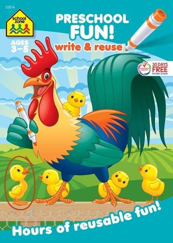 Cover image for School Zone Preschool Fun! Write & Reuse Workbook