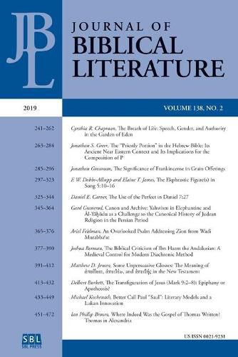 Cover image for Journal of Biblical Literature 138.2 (2019)