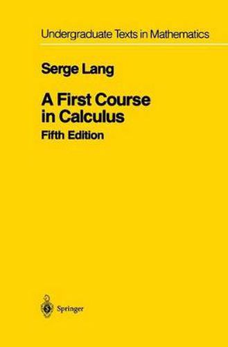 Cover image for A First Course in Calculus