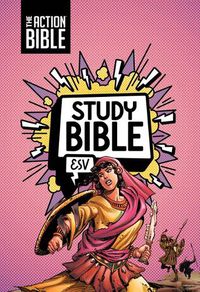 Cover image for The Action Bible Study Bible Esv, Leathersoft, Pink, Full Color