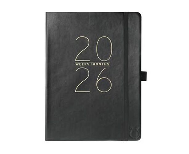 Cover image for Classic Black 8x10 Vegan Leather 2026 Planner Diary