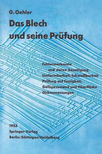 Cover image for Das Blech und seine Prufung