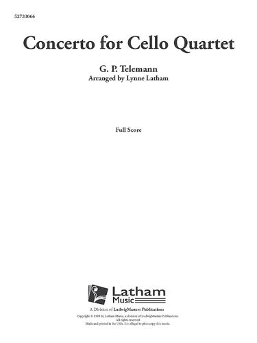 Cover image for Concerto for Cello Quartet: Conductor Score