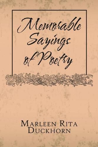 Cover image for Memorable Sayings of Poetry