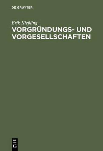 Cover image for Vorgrundungs- und Vorgesellschaften