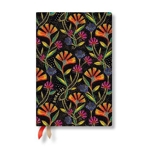 Wild Flowers (Playful Creations) Mini 18-month Horizontal Hardback Dayplanner 2025 (Elastic Band Closure)